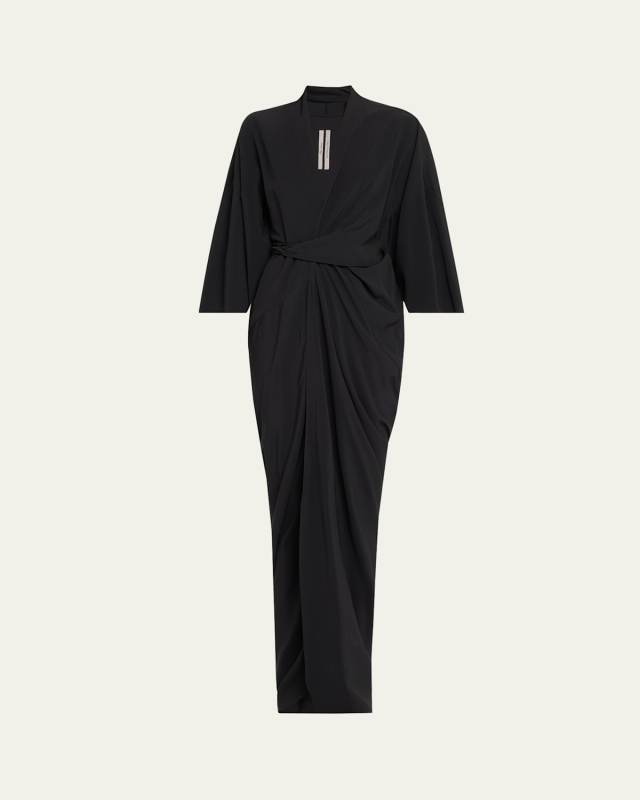 Wrap Silk-Blend Gown